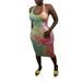 Women's Summer Fashion Tie Dye Print Mid-Length Sheet Dress Vest Style_ecoleips.com