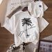 Women's Oversized Cotton T-Shirt Soft Breathable Casual Minimalist Print Daily Wear Top_ecoleips.com