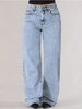 Women's High-Waisted Straight Leg Jeans – Trendy Baggy Fit, Stretch-Free Cotton Denim, Sweet & Edgy Streetwear Style_ecoleips.com