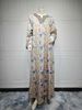 Luxury Dubai-Style Jalabiya – Embellished Rhinestone Robe With Floral Print (Light Pink, S-XXL) – Premium Polyester Modest Evening Dress_ecoleips.com
