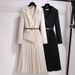 Women's Clothing Autumn New Blazer High End Sophisticated Two Piece Long Sleeved Pleated Dress_ecoleips.com