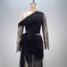 Women's Clothing Lace Oblique Shoulder Mesh Tight Slit Long Hip Wrapped Slim Dress Evening Dress_ecoleips.com