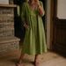 Women's Casual Fashion Mid Sleeve V Neck Pullover Faux Denim Dress Multi Color New_ecoleips.com