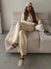 Cardigan Long Pants Knitted European American 2026 Autumn And Winter New Simple Solid_ecoleips.com