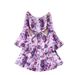 Women's French Romantic Style Floral Dress Bell Sleeve Waist Cinching Slimming Tiered Skirt Elegant Vacation Spring Autumn_ecoleips.com