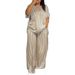 Women's plus Size Fashion Set Elegant V Neck Top with Drawstrings Straight Leg Trousers Elegant Casual Outfit_ecoleips.com