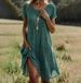 Women's Clothing Ethnic Style Dress Large Round Neck Mid Length Literary Design Summer_ecoleips.com
