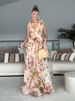 Printed Ruffles Backless Long Dress Women V-neck Sleeveless Pleated Multi-layer Split Irregular Holiday Dresses Summer Chic Robe_ecoleips.com