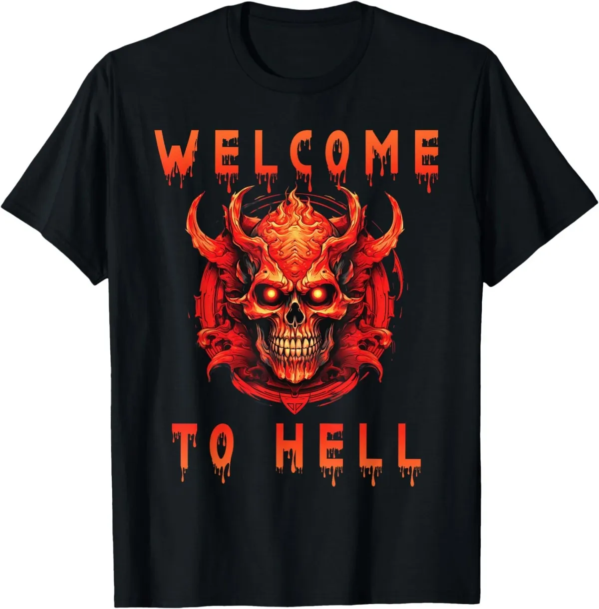 Women's T-Shirts Welcome To Hell Halloween Devil Satan Occult 666 T-Shirt_ecoleips.com
