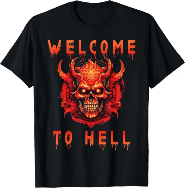 Women's T-Shirts Welcome To Hell Halloween Devil Satan Occult 666 T-Shirt_ecoleips.com