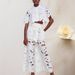 Women's Clothing Solid Color Casual Hollow Cardigan Top Wide Leg Pants Two Piece Set_ecoleips.com
