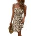 2025 Summer New Fashion Leopard Print Strap Elegant Short Dress_ecoleips.com