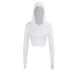 AD753 Fashionable Cross-Border Spring And Autumn New Knitted Ribbed Zipper Women's Sexy Hot Girl Hooded Cardigan_ecoleips.com