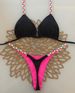 New Style Women's Leopard Print Bikini Three Piece Fitted Swimsuit Sexy Gathered Two Piece Swimwear_ecoleips.com