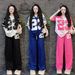 Women’s Clothing Casual Suit For Women In Summer New Style Loose Short Sleeved Straight Wide Leg Pants Fashionable Two Piece Suit_ecoleips.com