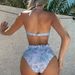 2025 New Women's High-Waisted Floral Bikini Two-Piece Swimsuit European And American Style Cross Border_ecoleips.com