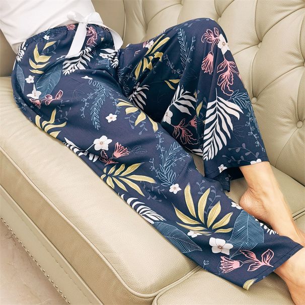 Women Sleepwear Casual Loose Wide Leg Cozy Pants Nationality Sweatpants Pants Summer Beach Pants High Stretch Elastic Waistband_ecoleips.com