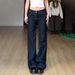 Retro Style Slim Fit Flared Jeans Low Rise Distressed Denim With Letter Embroidery For Women Versatile Commuter Trousers_ecoleips.com