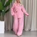 Women's Fashion Loose Fit Two Piece Set Short Sleeve Top Elastic Waist Pants Casual Comfort_ecoleips.com