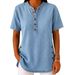 Women's Lapel Button Down Short Sleeve Dress Style Casual Fashionable Spring Summer Daily Commuting_ecoleips.com