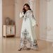 Elegant plus Size A-Line Dress SW2610 Floral Print with Tassel Design And Rhinestones New Arrival Women's Muslim Fashion_ecoleips.com