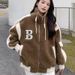 Korean-Style Fleece Baseball Jacket – Oversized Color-Block Stand Collar Zip-Up (Unisex Streetwear, Soft Modal Blend, Trendy Fall/Winter Outerwear)_ecoleips.com