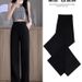 Women's Ice Silk Wide Leg Pants Slim Fit Straight Leg Dress Pants Casual Suit Pants Petite Thin Style Summer 2024_ecoleips.com
