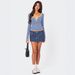 2025 Cross-Border European And American Women's Fashion Striped Color-Block Knit Shirt Y2K Clothing Top With Buttons,_ecoleips.com