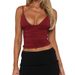 2026 's Fashion Sexy V-neck Solid Color Versatile Slim Fit European And American Style Camisole Top For_ecoleips.com