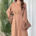 Women's Clothing New Solid Color Floral Lace Sleeves With Zipper Dress Plus Size Women's Clothing_ecoleips.com