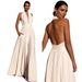 Women’s Clothing spring new women's clothing new sleeveless halter jumpsuit solid color solid color V neck trousers_ecoleips.com