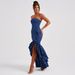 European And American Cross-border Summer Women's Elegant Strapless Slit Fashion Slim-fit Backless Bodycon Dress_ecoleips.com