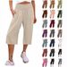 Summer Women's Capri Pants Thin Wide Leg Cotton Linen Blend with Pockets European American Fashion Style_ecoleips.com
