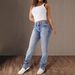 2025 Spring/Summer New Women's Double-Button Mid-Waist Straight-Leg Slim-Fit Elegant Jeans_ecoleips.com