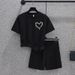 Women's Clothing Casual Shorts Suit Women Summer Round Neck Sports Love Diamond Student Large Size Women's Clothing_ecoleips.com