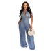 Women's Clothing Slim Fit Washed Denim Jumpsuit For Women Straight Loose Style Elastic For Formal & Casual For Women_ecoleips.com