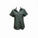 Aria Basics Aria Basics European American Spring/Summer New Round Neck Women's Shirt With Turn-down Collar, Short Sleeves, And Pockets_ecoleips.com