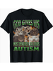 "God Gave Him The Strongest Warrior: Autism" Cat Pattern T-Shirt - Fun Autism Awareness Promotional T-Shirt Women Clothing Y2K_ecoleips.com