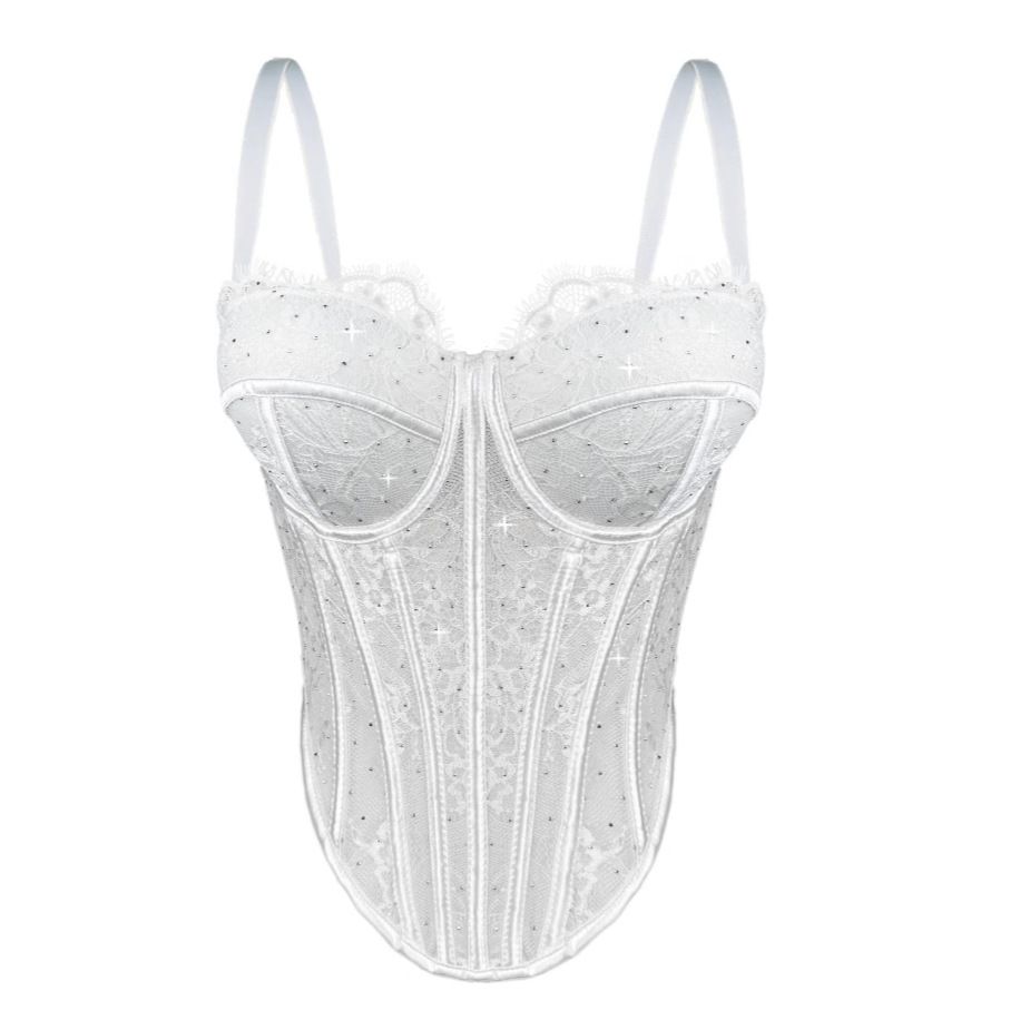 Women's Clothing New Sexy Lace Camisole For Women To Wear As Outerwear Shaping Bra Gathered Underwear Fishbone Tube Top_ecoleips.com