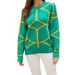 New Women's Sweater Autumn And Winter Crew Neck Long Sleeve Knitted Sweater Geometric Line Jacquard Knitted Top_ecoleips.com