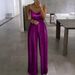 Elegant Wide-Leg Jumpsuit With Beaded Straps & Cinched Waist – Summer Women's Fashion In Metallic Colors (S-5XL)_ecoleips.com