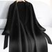 Women's Oversized Trench Coat With Belt, Alpaca Wool Blend Long Coat For Work & Casual, Korean-Japanese Style Loose Fit Duster (Black)_ecoleips.com