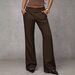 2026 New Solid Color Wide-Leg Pants Women, Low Waist, Draped, Slimming, Height-Enhancing, Versatile For Commuting And_ecoleips.com