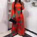 Sexy Hollow Out Backless Bohemian Dress Casual Long Sleeved Women's O-neck Dresses Vintage Pattern Printed Pleated Holiday Dress_ecoleips.com