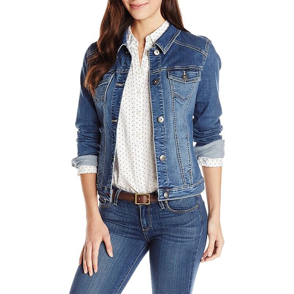 Women's Slim Fit Denim Jacket - Stretch Cotton Casual Coat (Blue/Black/Light Blue/Dark Blue), S-3XL_ecoleips.com