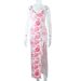 Women's Clothing Summer Digital Print V Neck Sling Midi Slit Dress_ecoleips.com