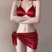 Retro Sexy Burgundy Satin Bikini Underwire Style For Women Perfect For Hot Springs And Vacations_ecoleips.com