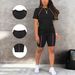 Women's Short Sleeve Round Neck Top & Shorts 2-Piece Set | Casual Summer Outfit | Lounge And Beach Coordinated Ensemble_ecoleips.com