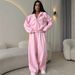 Women's Solid Color Sports Suit Long Sleeved Zipper Cardigan Hooded Sweatshirt And Trousers Two-Piece Set Cotton Blend Comfortable Fit_ecoleips.com
