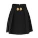 Women's Clothing New Velvet High Collar Bottoming Top Metal Button A Line High Waist Skirt Suit_ecoleips.com